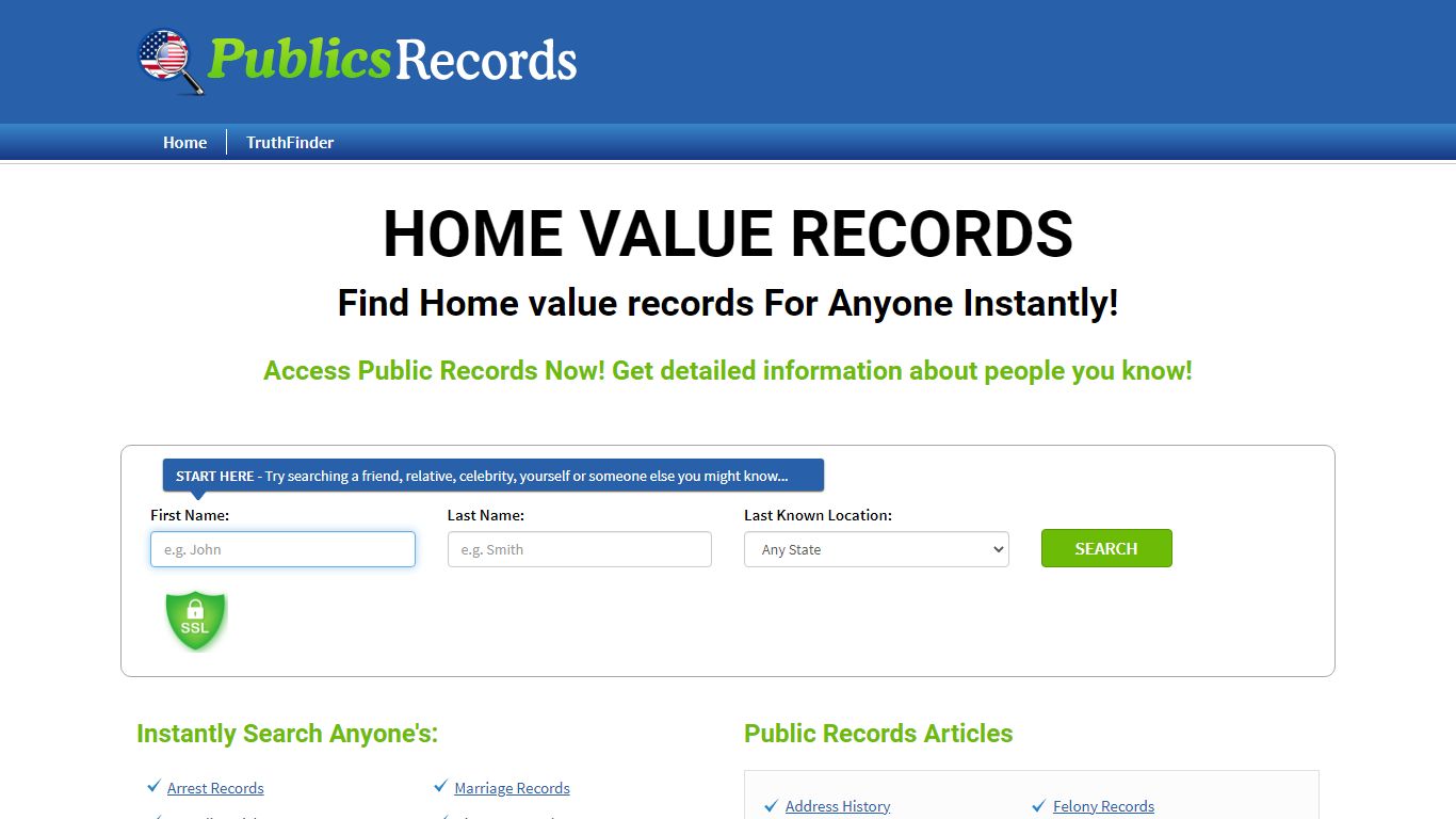 Find Home value records For Anyone Instantly!